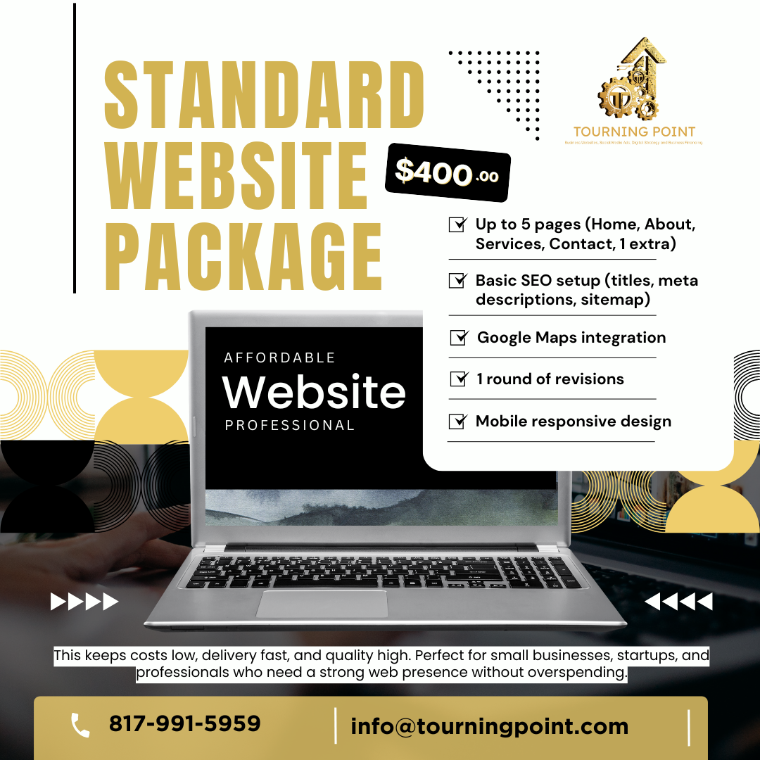 Standard 5-Page Website Design Package with Basic SEO for Small Businesses