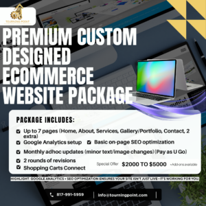 Premium Custom eCommerce Website Design Package with SEO & Shopping Cart Integration